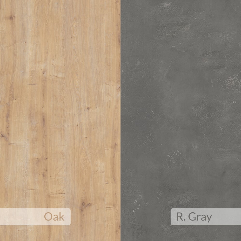 Decortie Fiona 4 Door 2 Shelf Oak and Retro Grey Sideboard Image 5