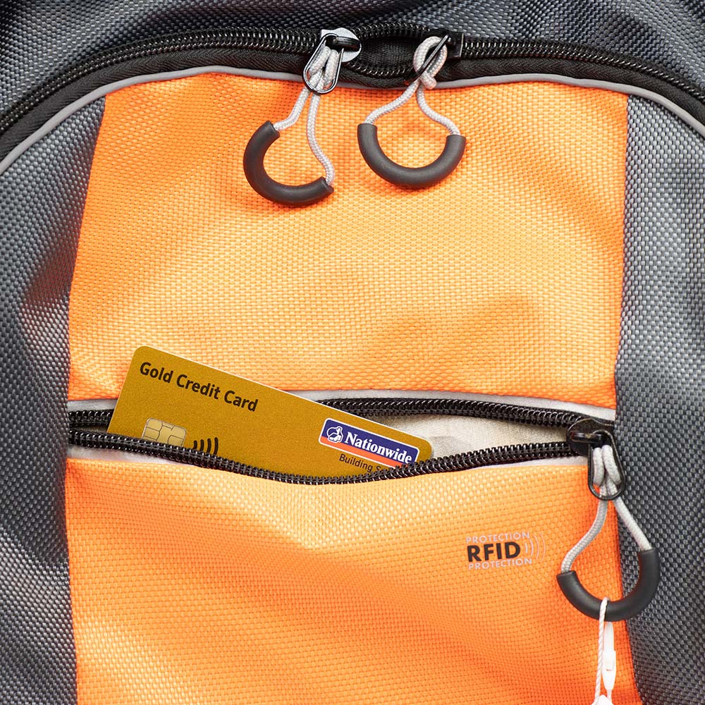 NRS Healthcare Grey and Orange High Visibility Wheelchair Bag Image 3