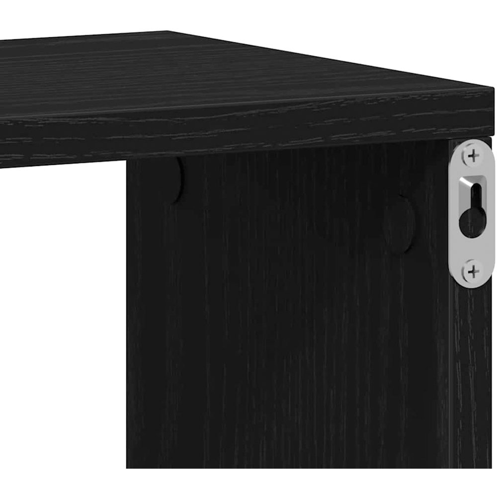 vidaXL 100cm Set of 2 Black Cube Floating Wall Shelf Image 8