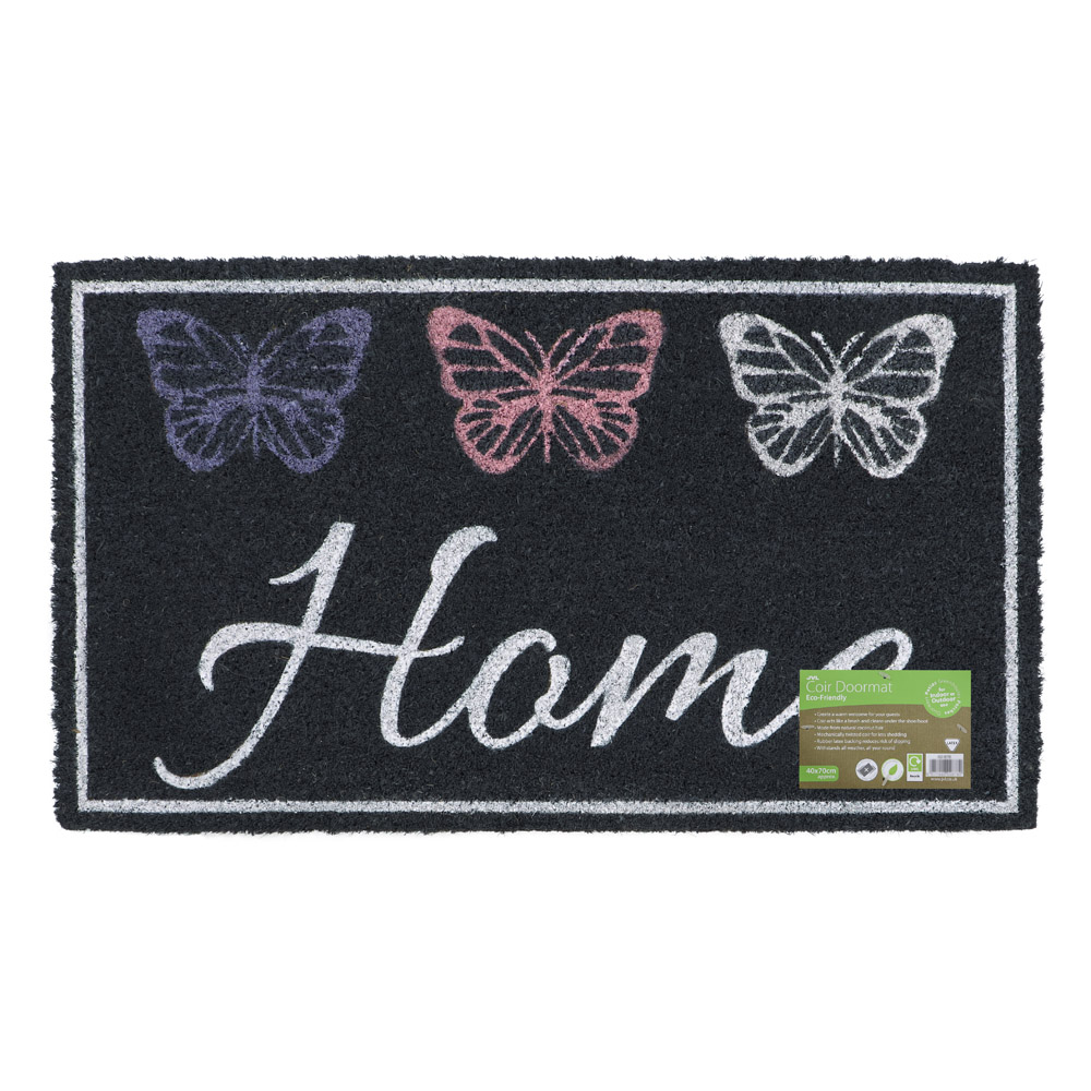 JVL Home Butterflies Latex Coir Door Mat 40 x 70cm Image 3