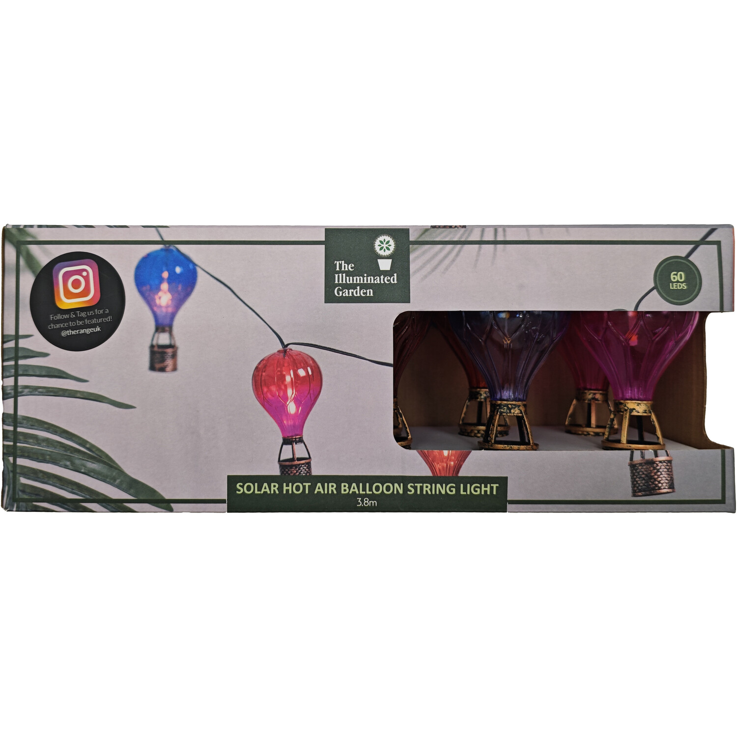 10 LED Solar Hot Air Balloon String Lights Image 2