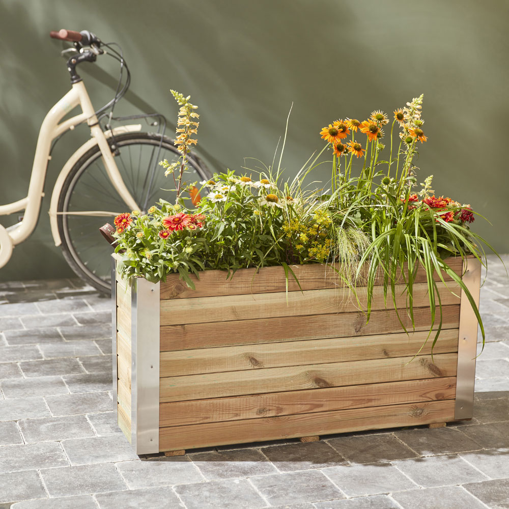 Cerland Bambou Wooden Rectangular Planter 100cm Image 2