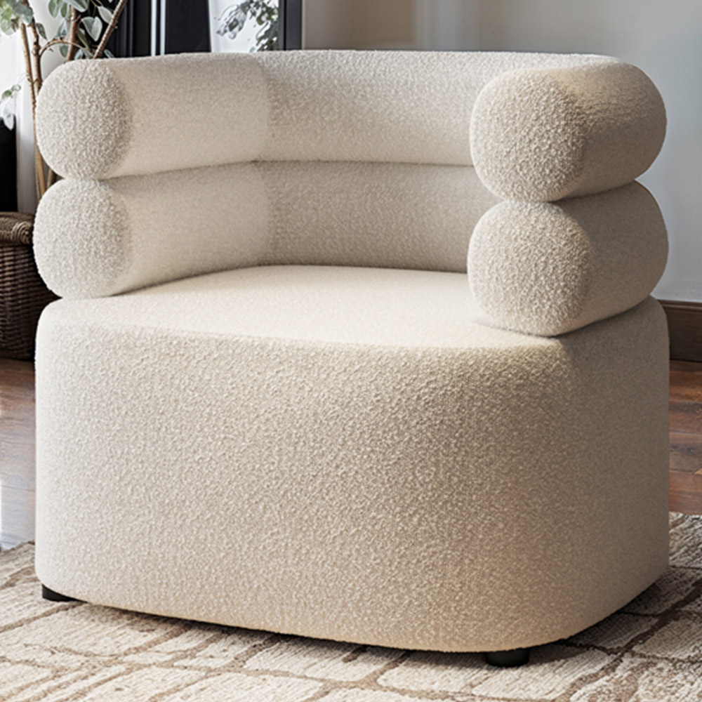 Solace+Co Tova Cream Boucle Accent Chair Image 1