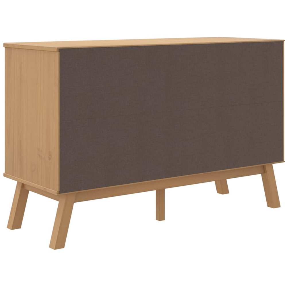 vidaXL Olden 2 Door White and Brown Solid Pine Wood Sideboard Image 8