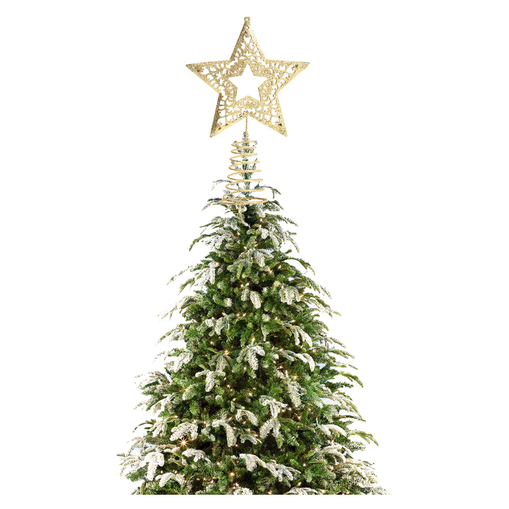 Living and Home Gold Glitter Star Christmas Tree Topper 15 x 11cm Image 4