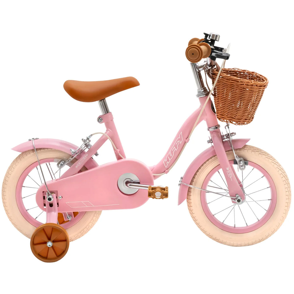 Huffy Vintage 12 inch Pink Kids Bike with Basket and Stabilisers Image 2