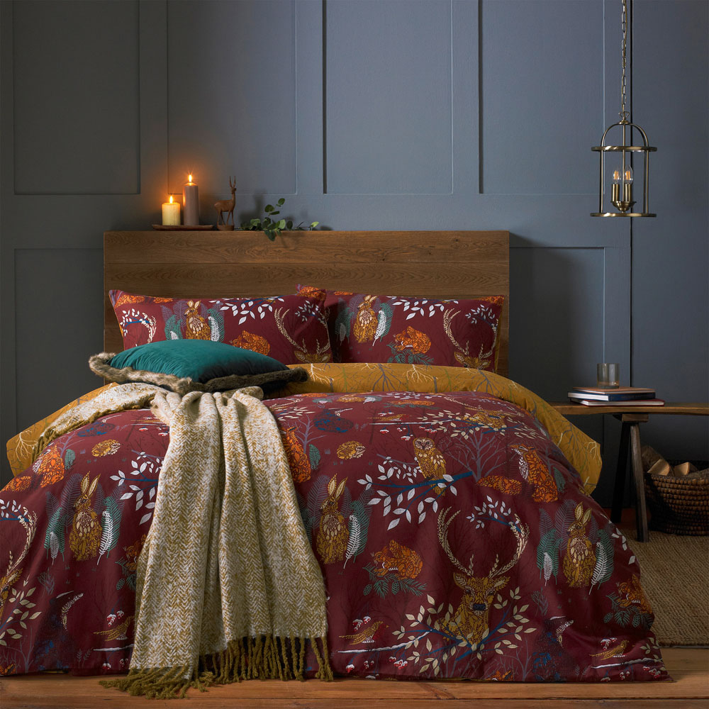 furn. Forest Fauna Double Rust Duvet Set Image 3