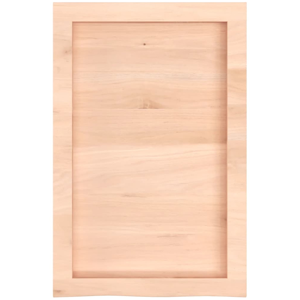 vidaXL 40cm Natural Untreated Solid Oak Wood Floating Wall Shelf Image 4