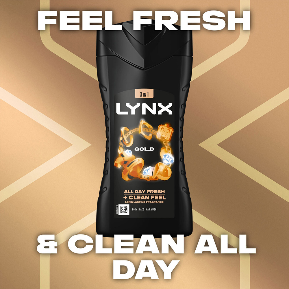Lynx Gold Oud Wood and Fresh Vanilla Refreshing Shower Gel 225ml 12 Pack Image 6