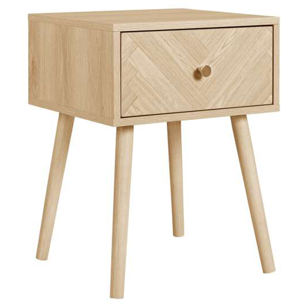 Birlea Herringford Single Drawer Oak Bedside table Image 2