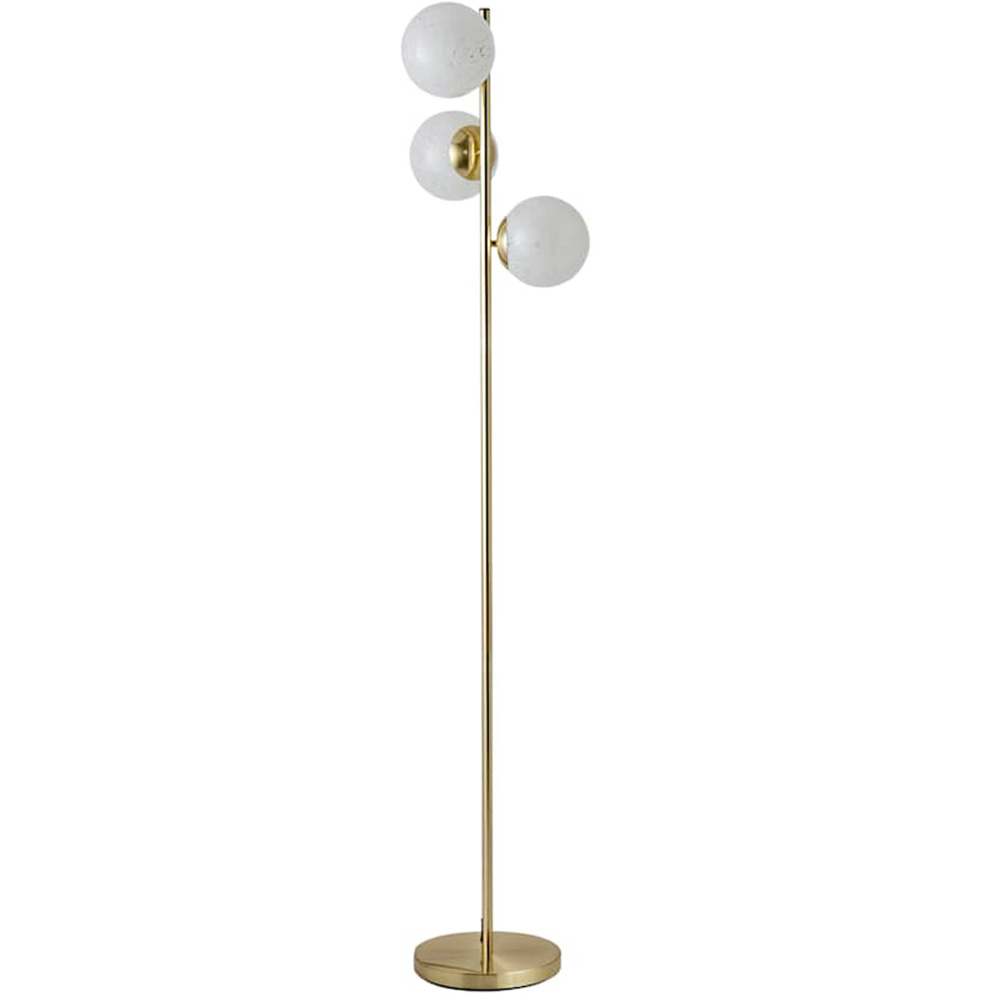 ValueLights Jas White Confetti Glass Globe Shade Gold 3 Way LED Ceiling Light with Bulb Image 1