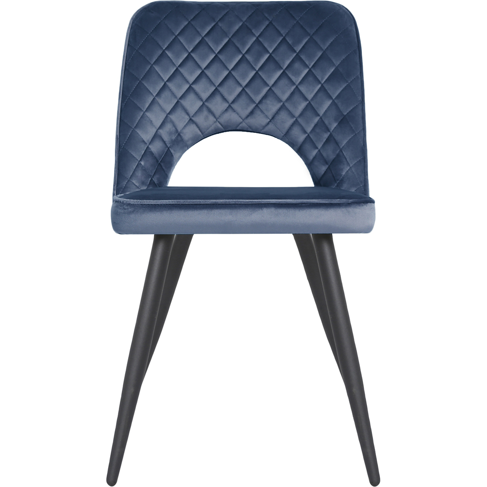 Metis Set of 2 Dark Blue Velvet Dining Chair Image 2
