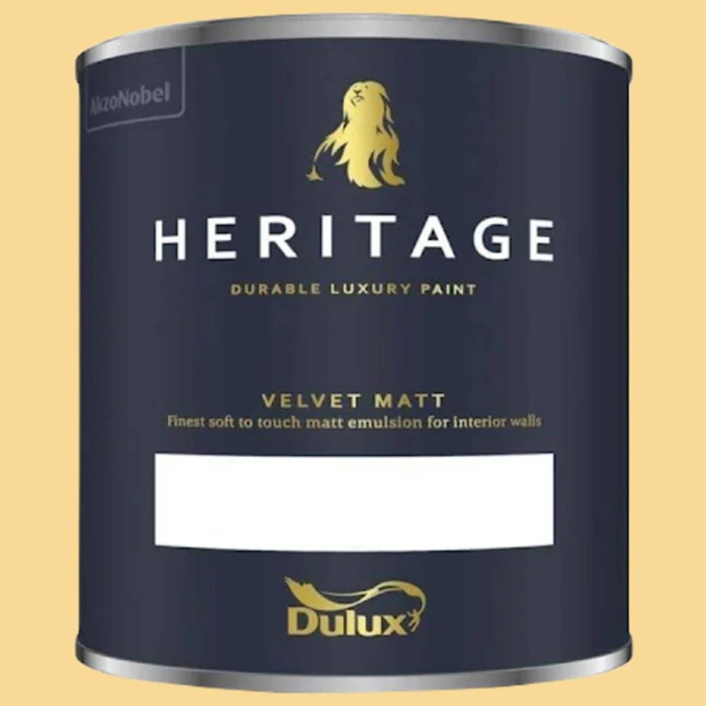 Dulux Heritage Walls and Ceilings Butter Cup Velvet Matt Emulsion Paint 1L Image 2
