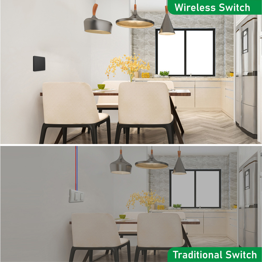 ENER-J 1 Gang Black Wireless Non Dimmable Kinetic Switch Kit Image 5