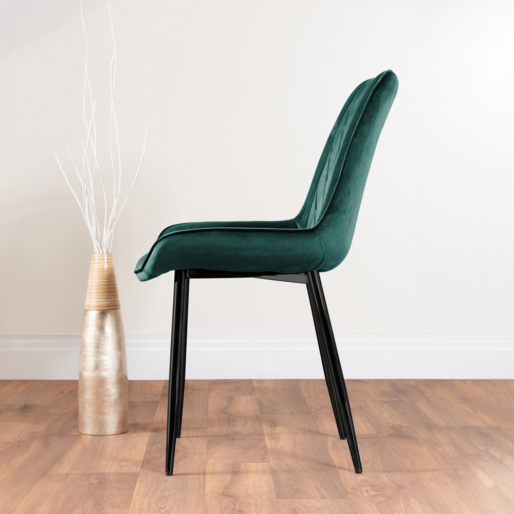 Furniturebox Arona Cesano 6 Seater Round Dining Set White Gloss Black and Green Image 4