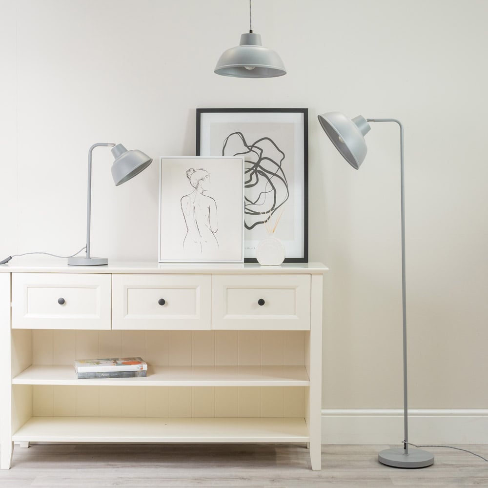 ValueLights Morris Stone Grey Retro Dome LED Table Lamp Image 5