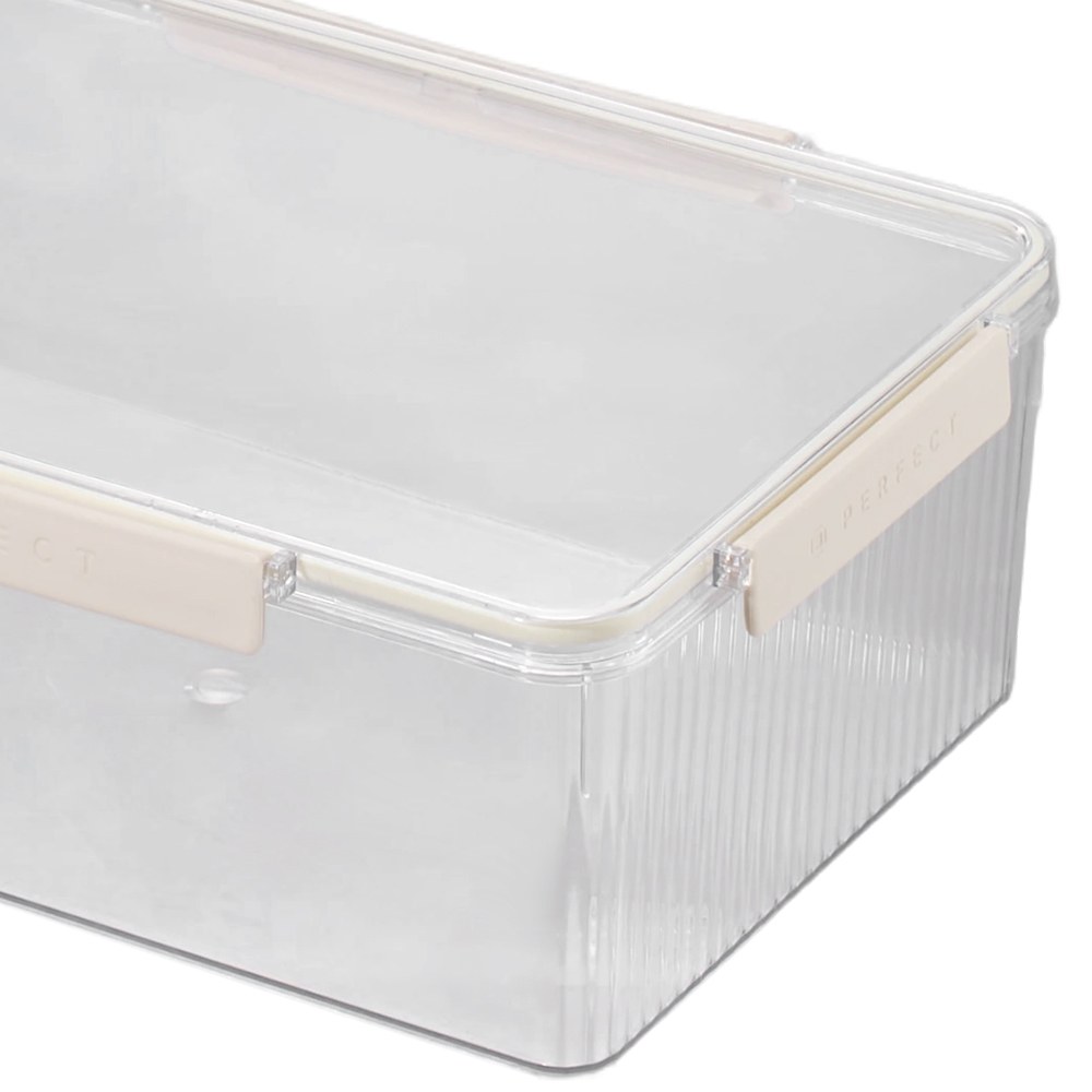 Living and Home Cream and Clear PET Storage Box with Lid Image 7