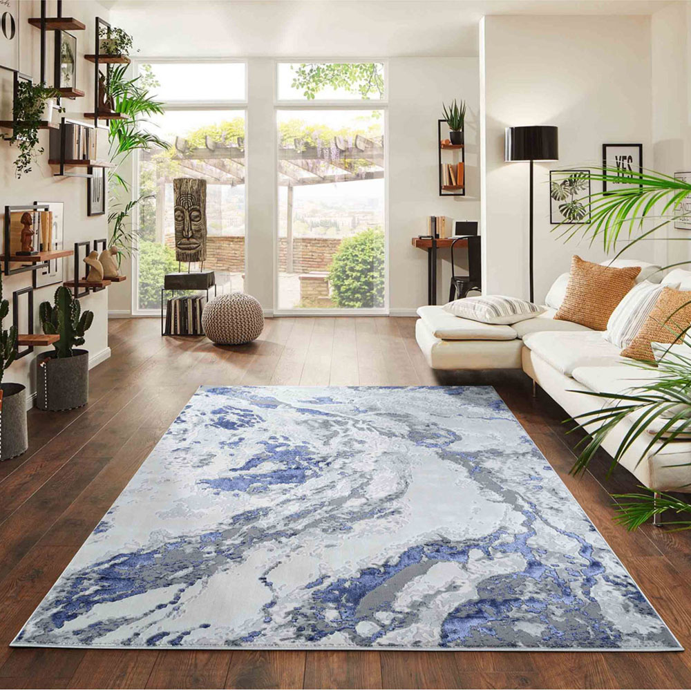 Desire Rugs Picasso Navy Abstract Rug 120 x 170cm Image 2
