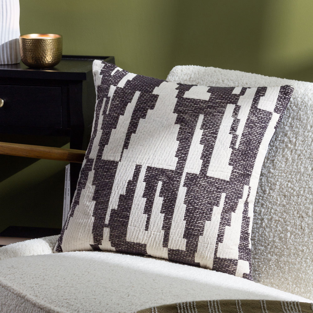 Hoem Ibizia Black Abstract Cushion Image 2
