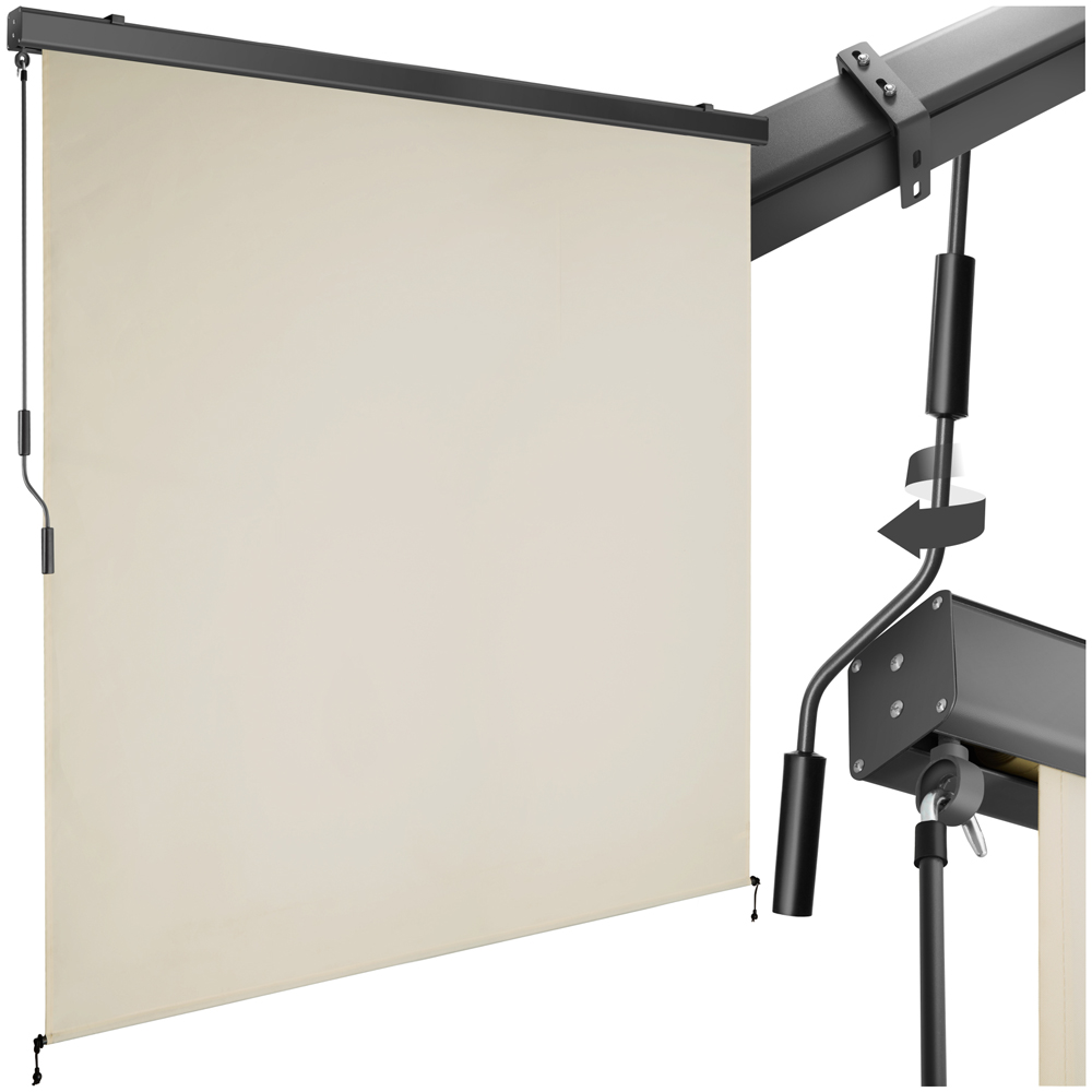 tectake Eloise Beige Vertical Awning with 2 Wall Brackets 1.8 x 2.5m Image 2