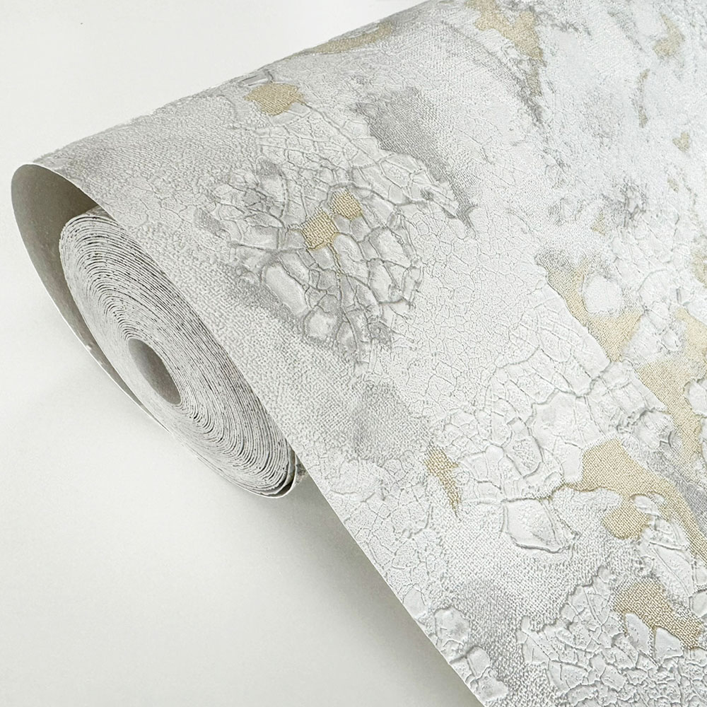 Rasch Sonata Texture Grey and Gold Wallpaper Image 2