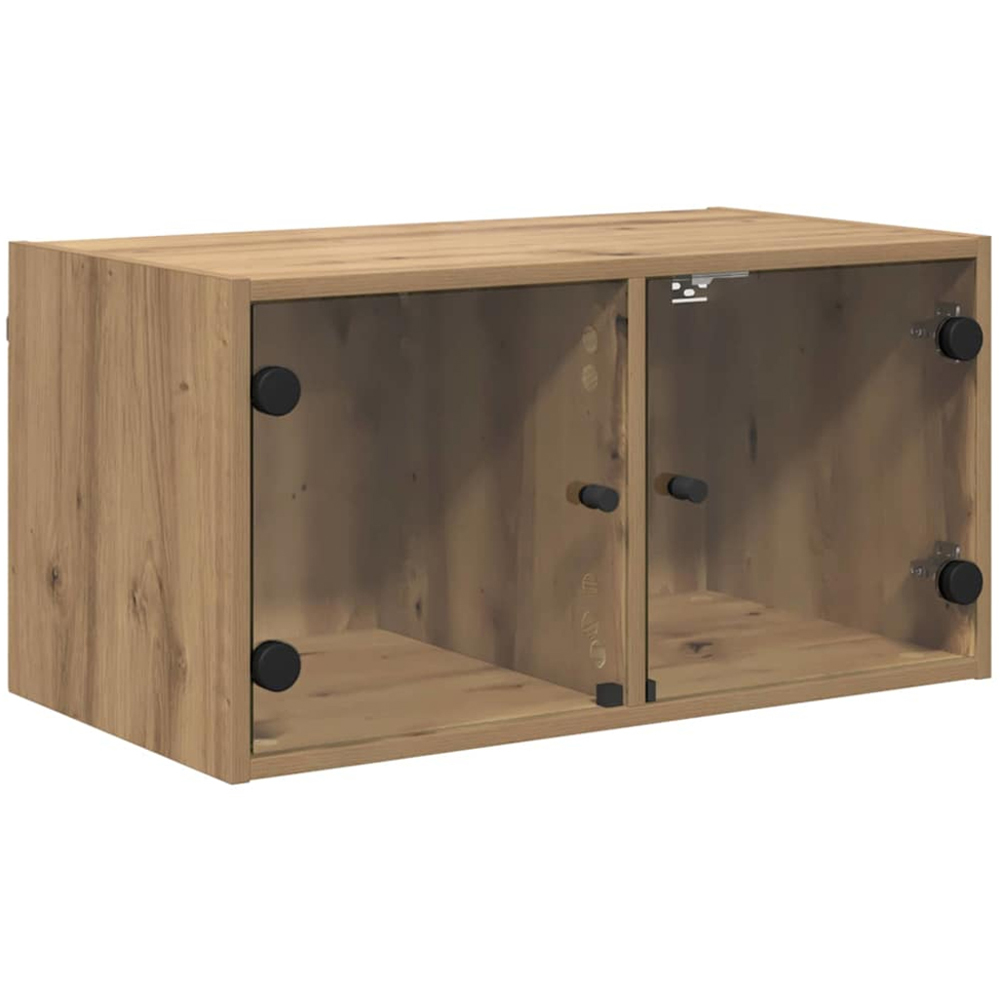 vidaXL 2 Glass Door Artisan Oak Wall Cabinet Set of 2 Image 2