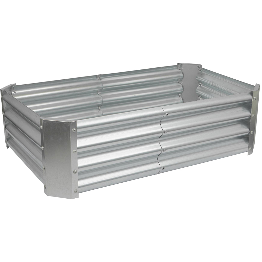 Harbour Housewares Silver Rectangle Galvanised Steel Raised Garden Bed 120 x 60cm Image 1