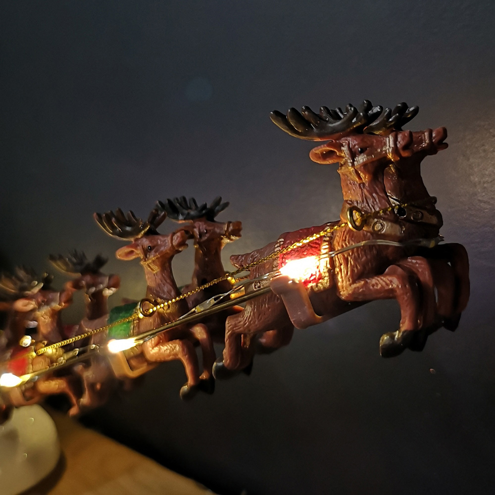 Samuel Alexander Santa Sleigh with Reindeer Christmas Decoration 34cm Image 9