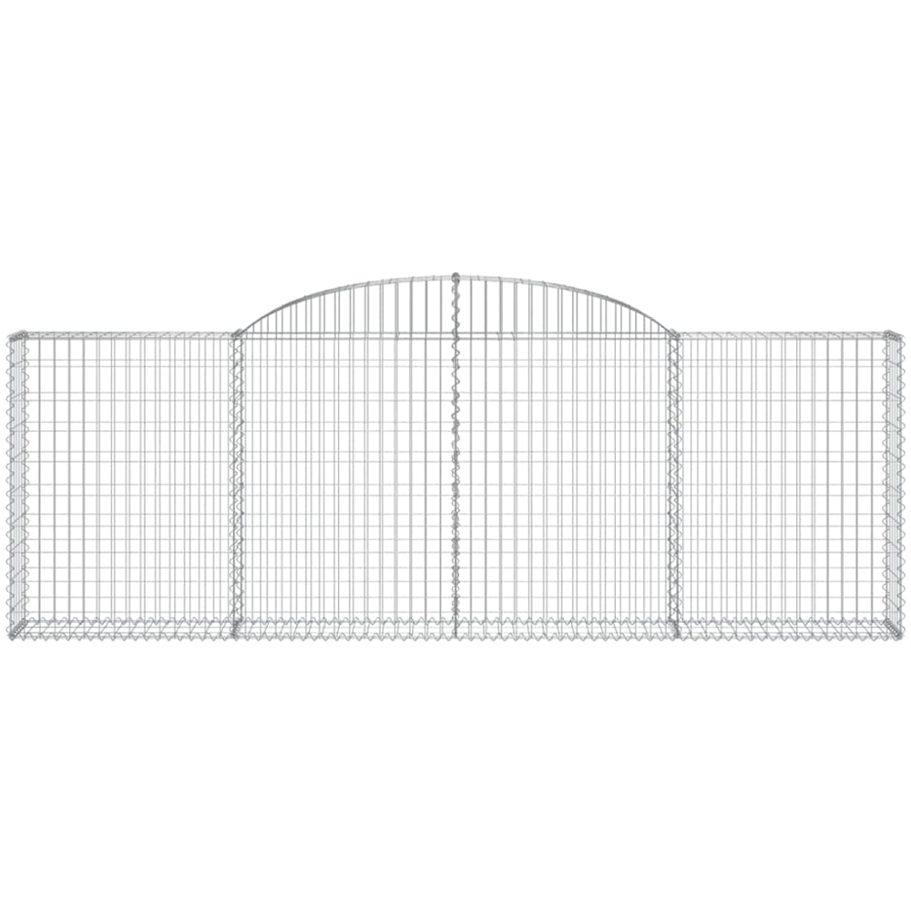 vidaXL Silver Galvanised Iron Arched Gabion Basket 300 x 30 x 100/120cm 13 Pack Image 2