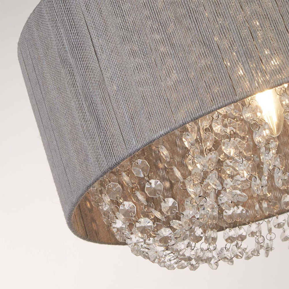 Lighting Collection Contessa Grey Ceiling Pendant Light Image 4
