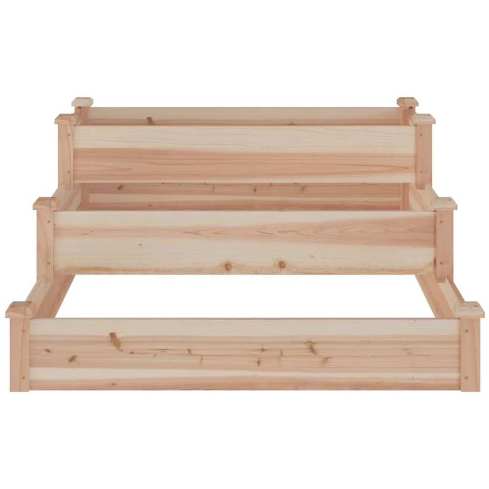 vidaXL 3-Tier Brown Fir Wood Raised Garden Bed 56 x 120 x 120cm Image 3