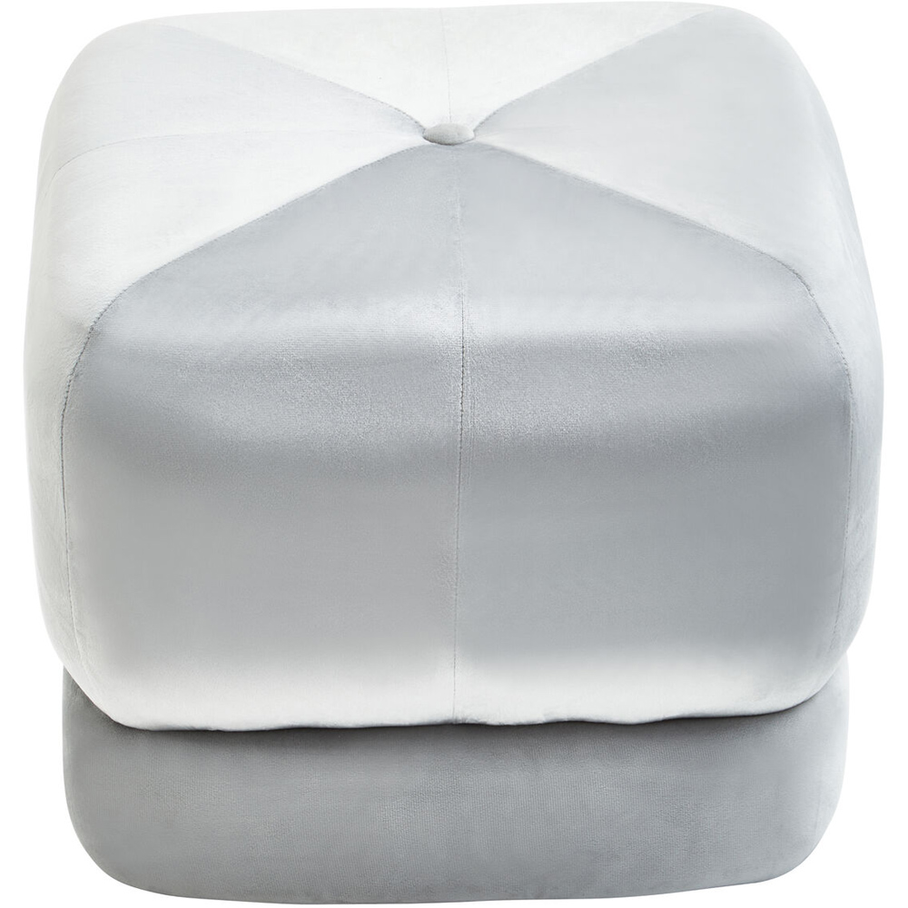Premier Housewares Kaia Grey Velvet Square Stool Image 3