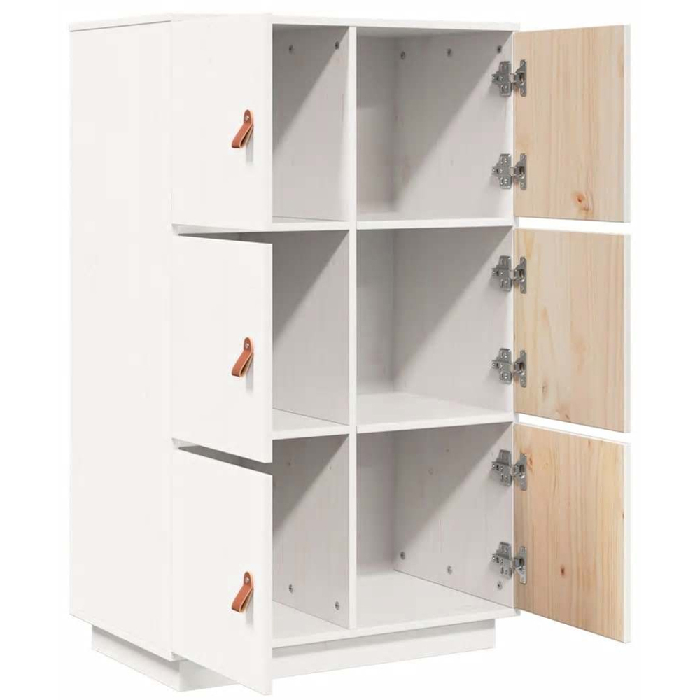 vidaXL 6 Door White Solid Pine Wood Highboard Image 4