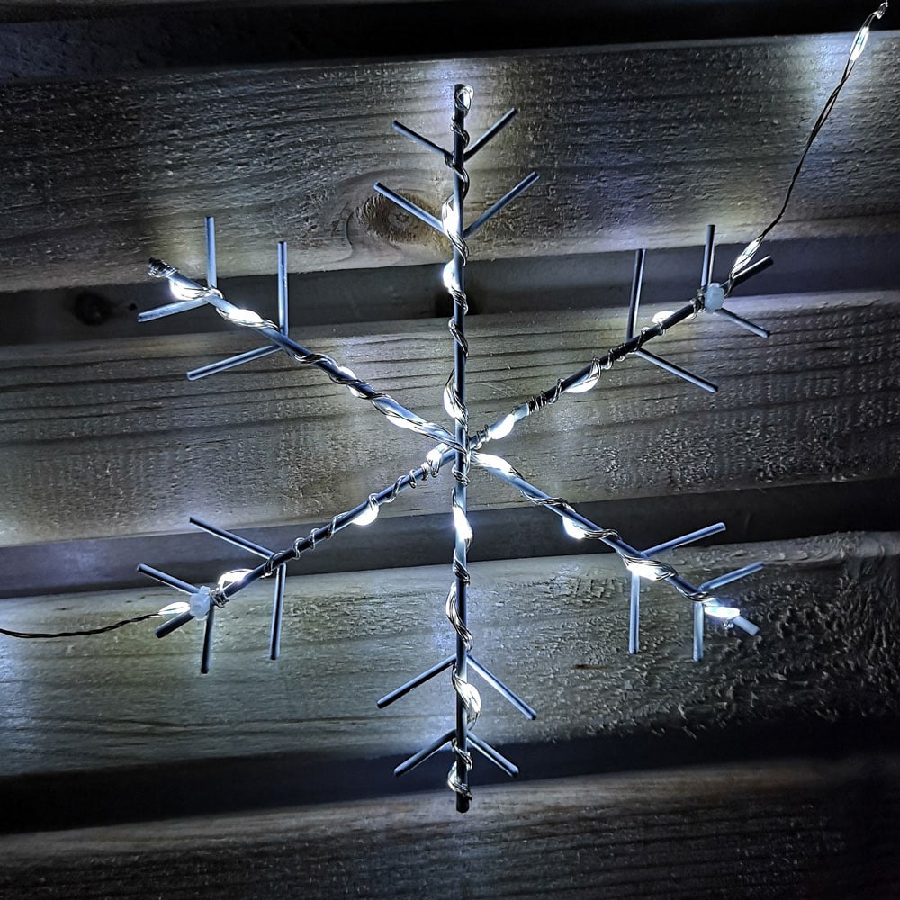 Samuel Alexander 258 White LED MicroBrights Christmas Snowflake String Lights Set of 10 Image 5