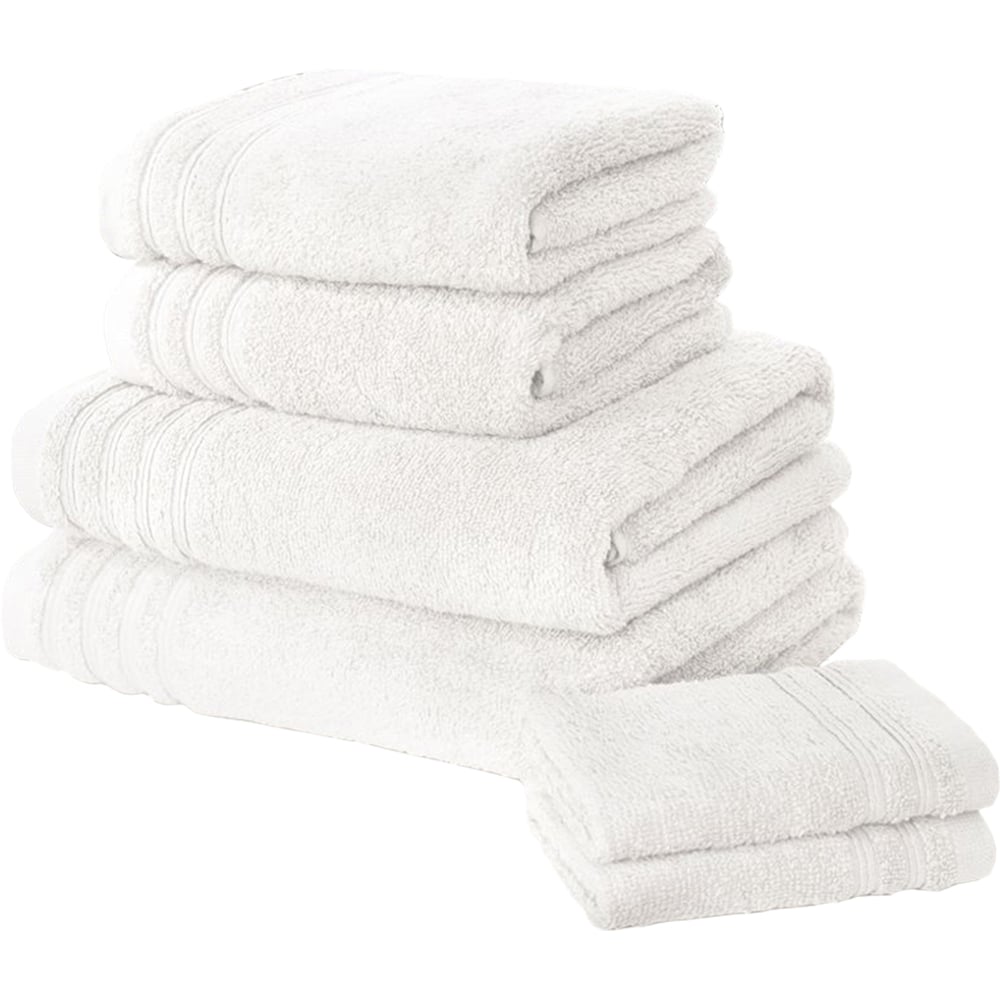 Rapport Home So Soft White Cotton Hand and Bath Towel Bale Set of 6 Image 1