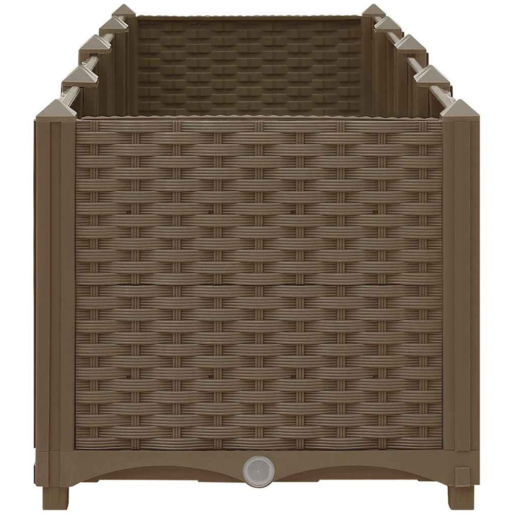 vidaXL Brown Plastic Rattan Raised Garden Bed 38 x 160 x 40cm Image 4