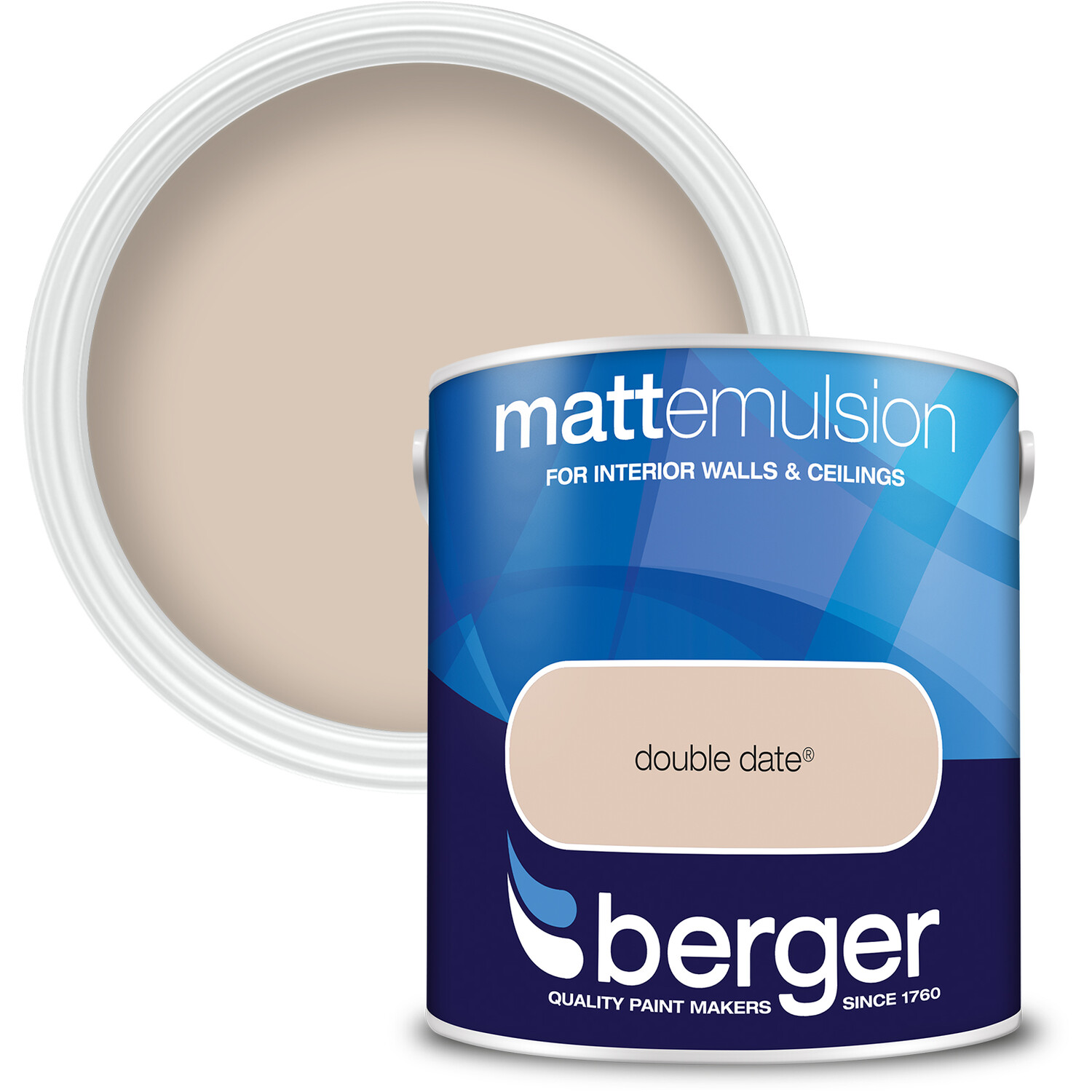 Berger Walls and Ceilings Double Date Matt Emulsion Paint 2.5L Image 1