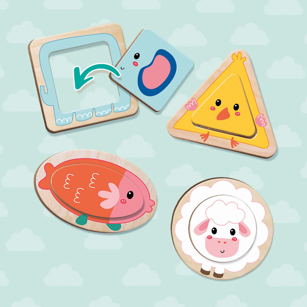 SES Creative Tiny Talents Wooden Duo Shapes Puzzle Set Image 3
