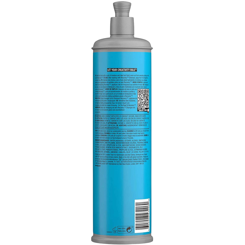 TIGI Bed Head Recovery Dry Hair Hydrating Cleanser Moisturising Shampoo 600ml 6 Pack Image 4