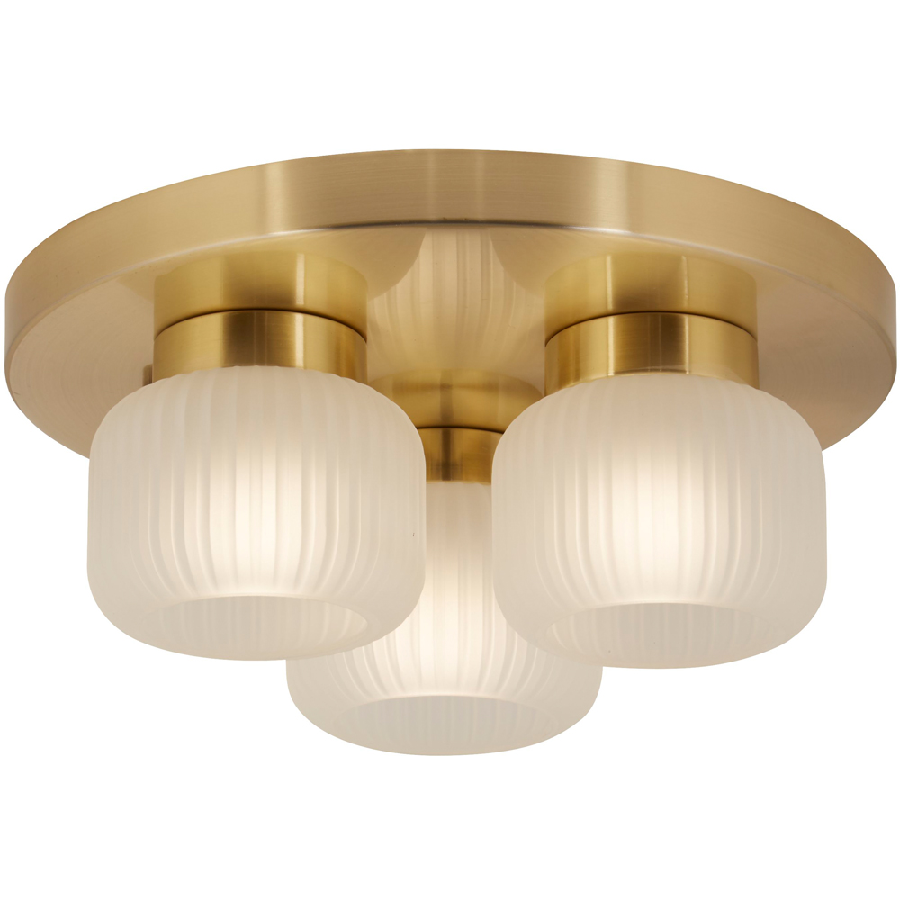 Lighting Collection Matson 3 Frosted White Glass Ceiling Flush Light Image 3