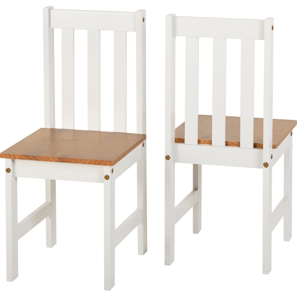 Seconique Ludlow 4 Seater Dining Set White and Oak Image 3