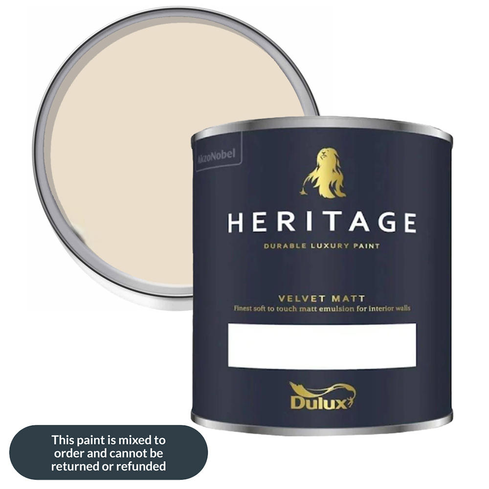 Dulux Heritage Walls and Ceilings Voile White Velvet Matt Emulsion Paint 1L Image 1