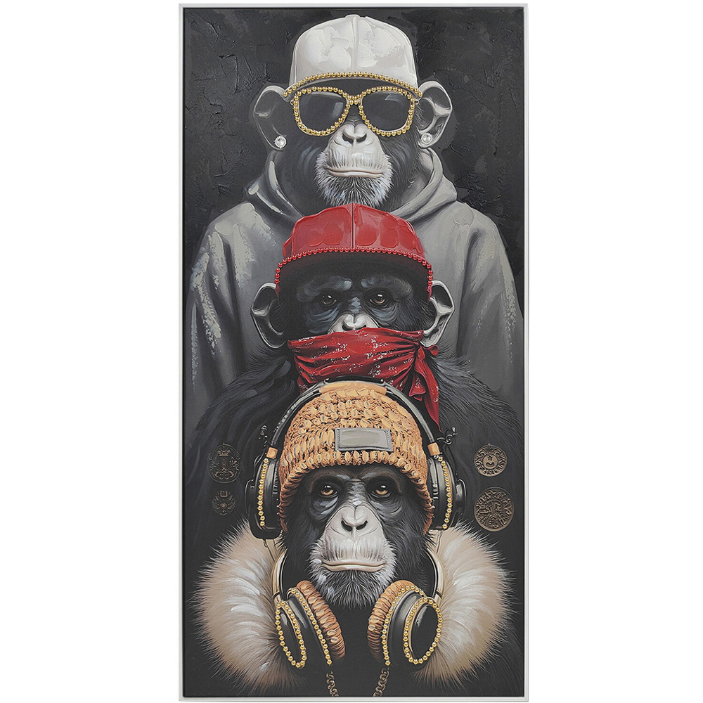 Trio of Wise Apes Framed Art Image 1