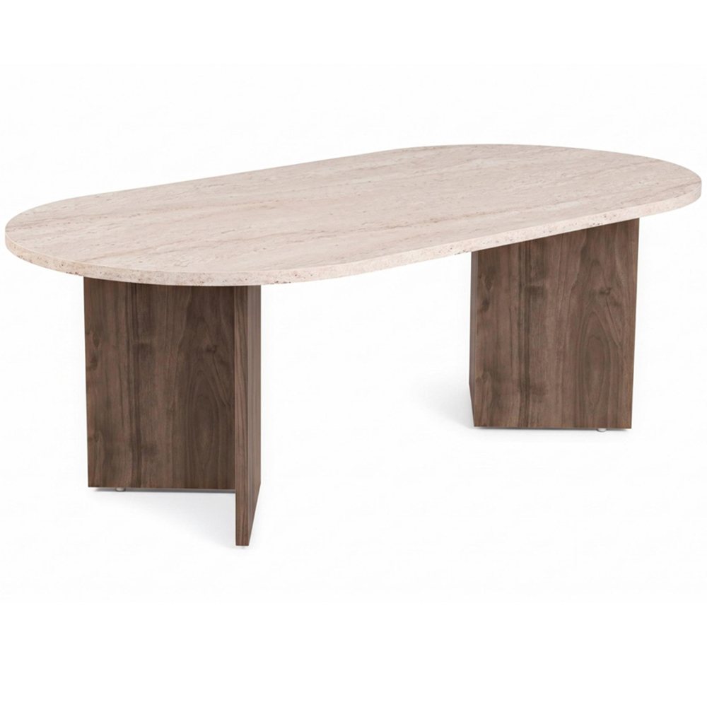 Decortie Sable Travertine and Istanbul Walnut Coffee Table Image 2