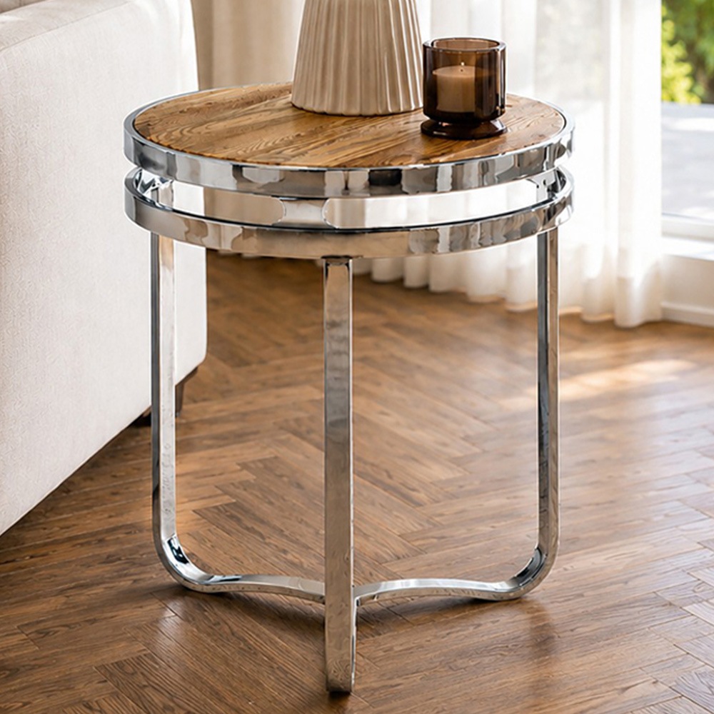 Premier Housewares Richmond Natural Round Side Table Image 1