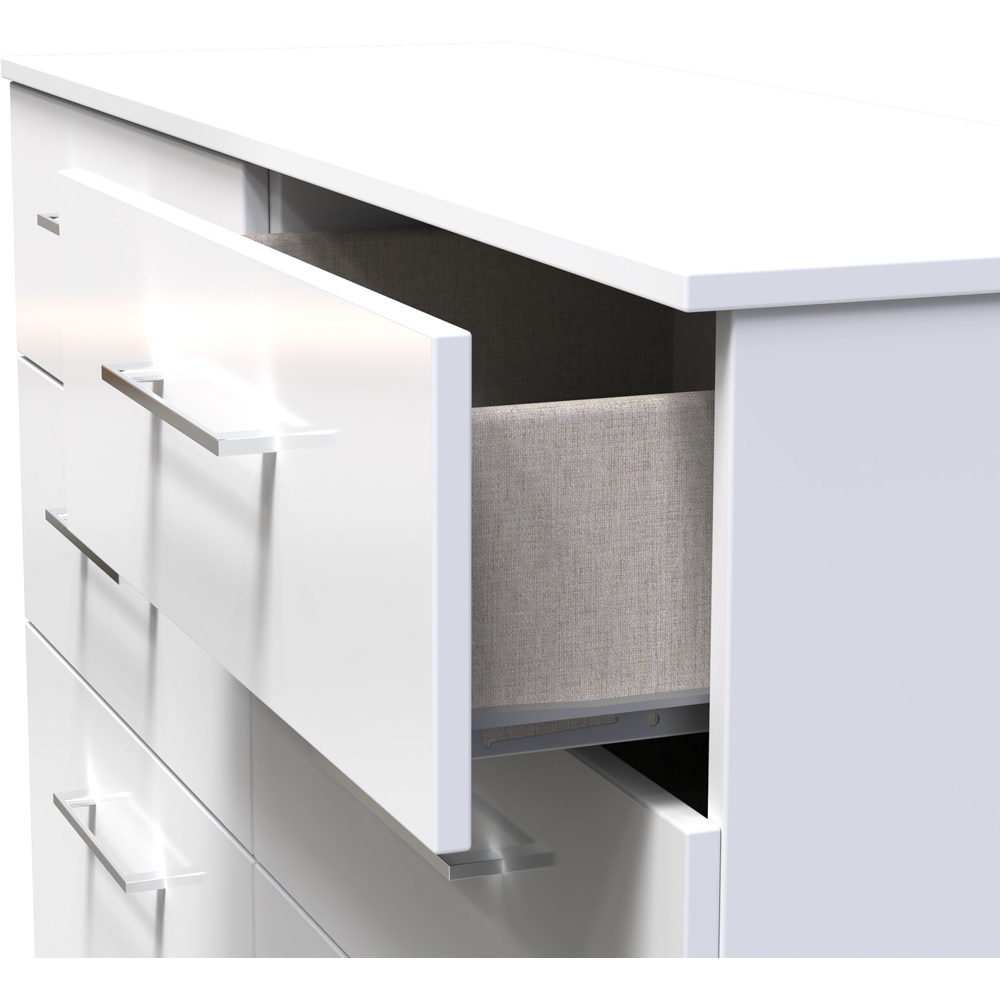 Crowndale Worcester 6 Drawer White Wide Chest of Drawers Ready Assembled Image 6