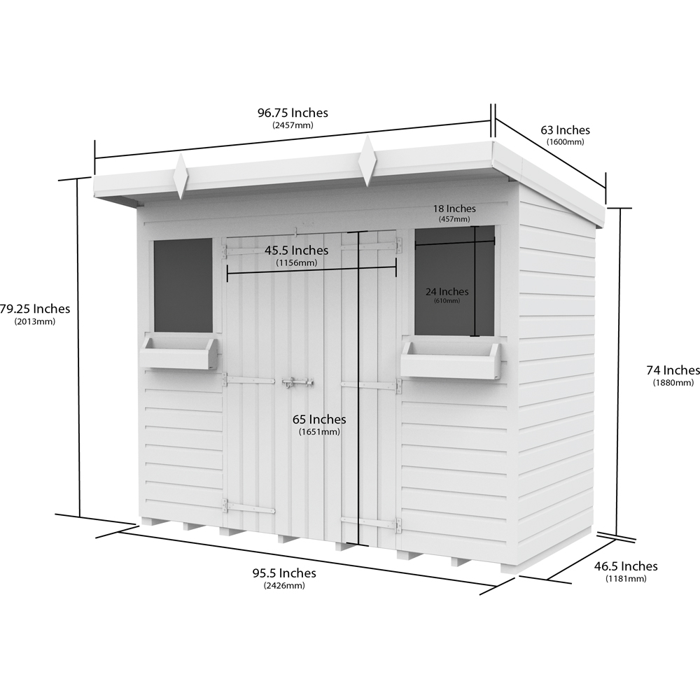 DIY Sheds 8 x 4ft Tongue and Groove Timber Pent Summer Garden Shed Image 7