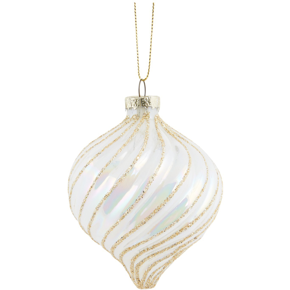 Iridescent Ivory Swirl BaubleIvory Image 1