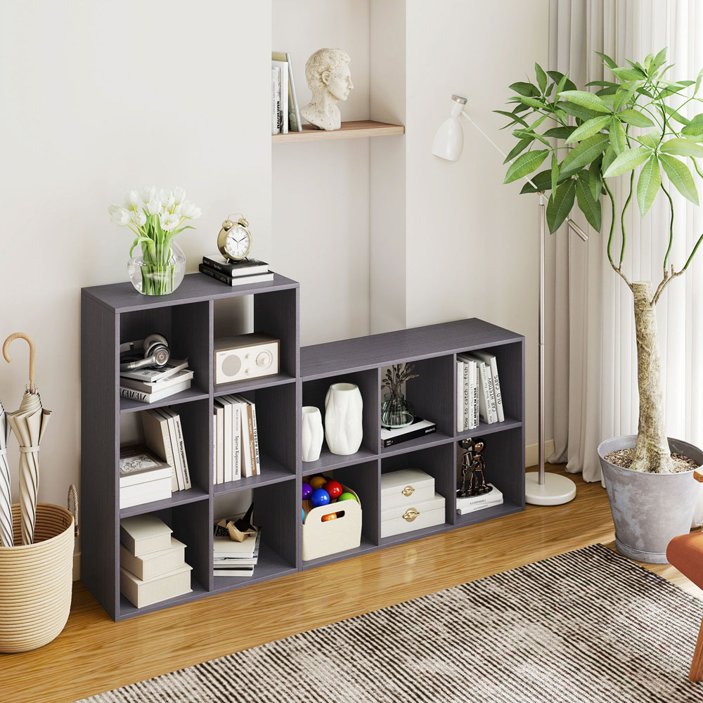 HOMCOM 6 Cube Grey Bookshelf Image 4