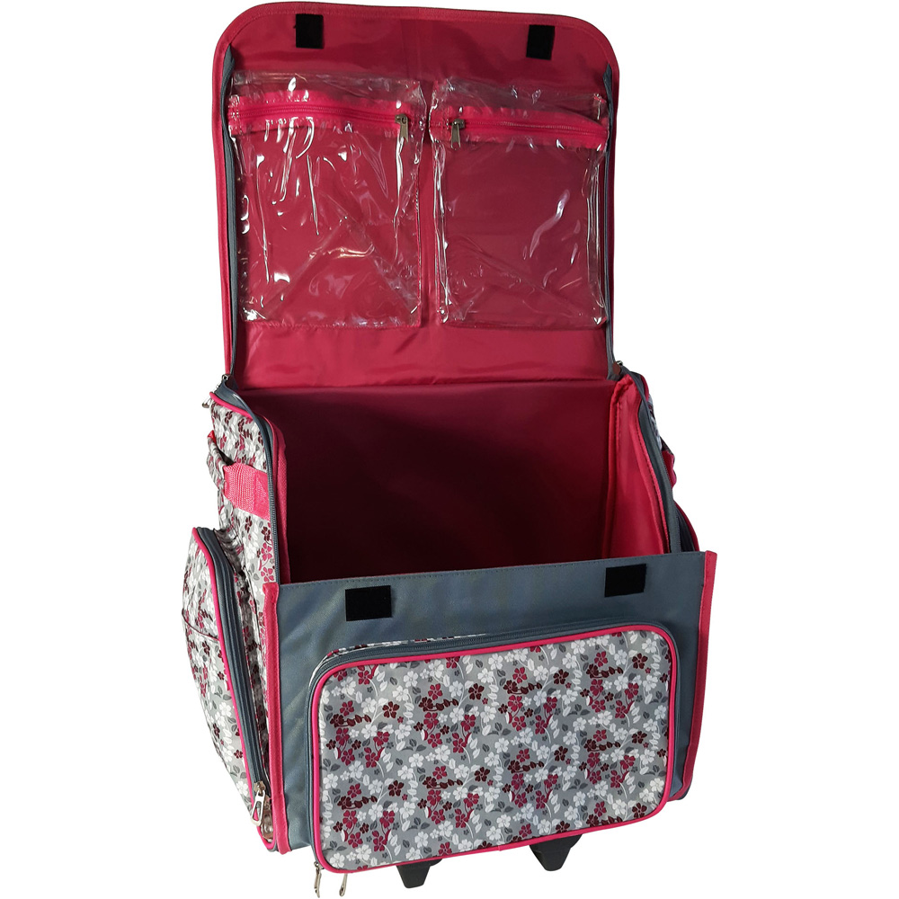 Sewing Online PT950-HOT-PINK-FLORAL 5 Piece Hot Pink Floral Craft and Sewing Storage Bundle Image 8